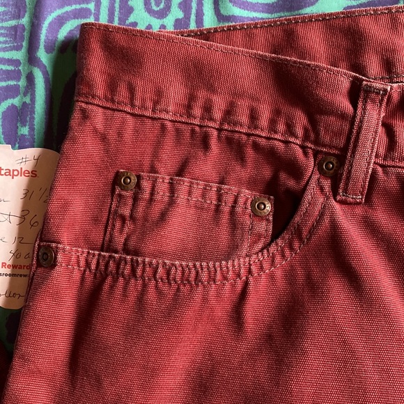 J Crew Burgundy Red Jeans, Original Tag  Says 36 X 32 Light Weight MAKE OFFER!! - Picture 3 of 14